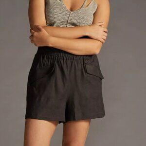 Anthropologie Maeve Women's Size Small Gray Linen A-Line Pull On Shorts